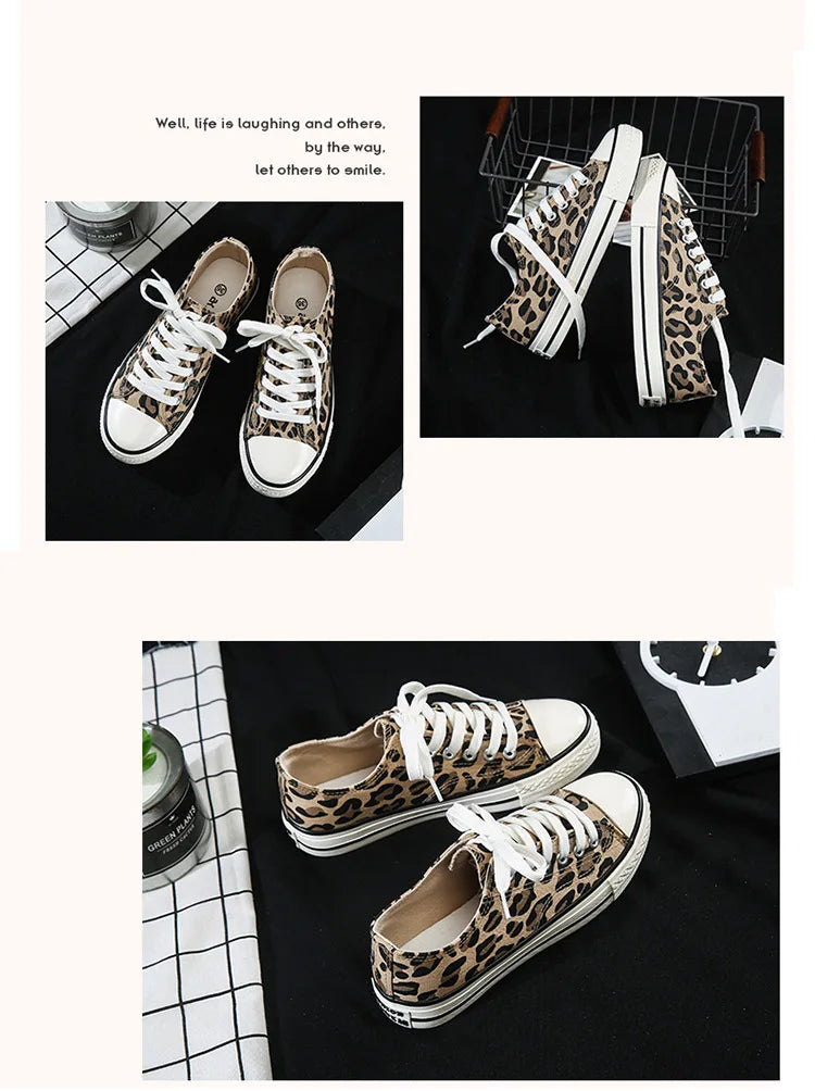 Fashion Sneakers Leopard Women Canvas Shoes Harajuku Classics Vulcanize Shoes Woman New Skateboard Shoes Ladies Loafers Casual