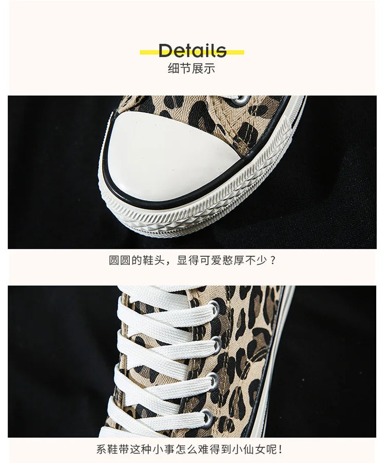 Fashion Sneakers Leopard Women Canvas Shoes Harajuku Classics Vulcanize Shoes Woman New Skateboard Shoes Ladies Loafers Casual