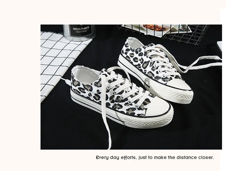 Fashion Sneakers Leopard Women Canvas Shoes Harajuku Classics Vulcanize Shoes Woman New Skateboard Shoes Ladies Loafers Casual