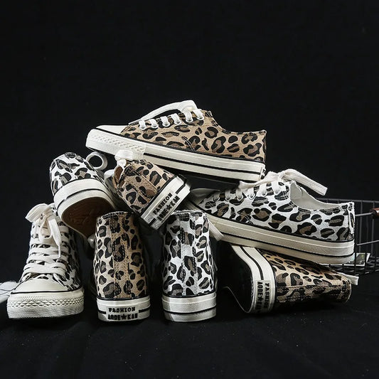 Fashion Sneakers Leopard Women Canvas Shoes Harajuku Classics Vulcanize Shoes Woman New Skateboard Shoes Ladies Loafers Casual