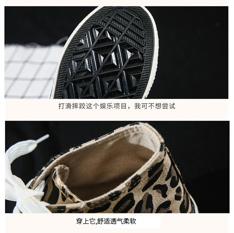 Fashion Sneakers Leopard Women Canvas Shoes Harajuku Classics Vulcanize Shoes Woman New Skateboard Shoes Ladies Loafers Casual