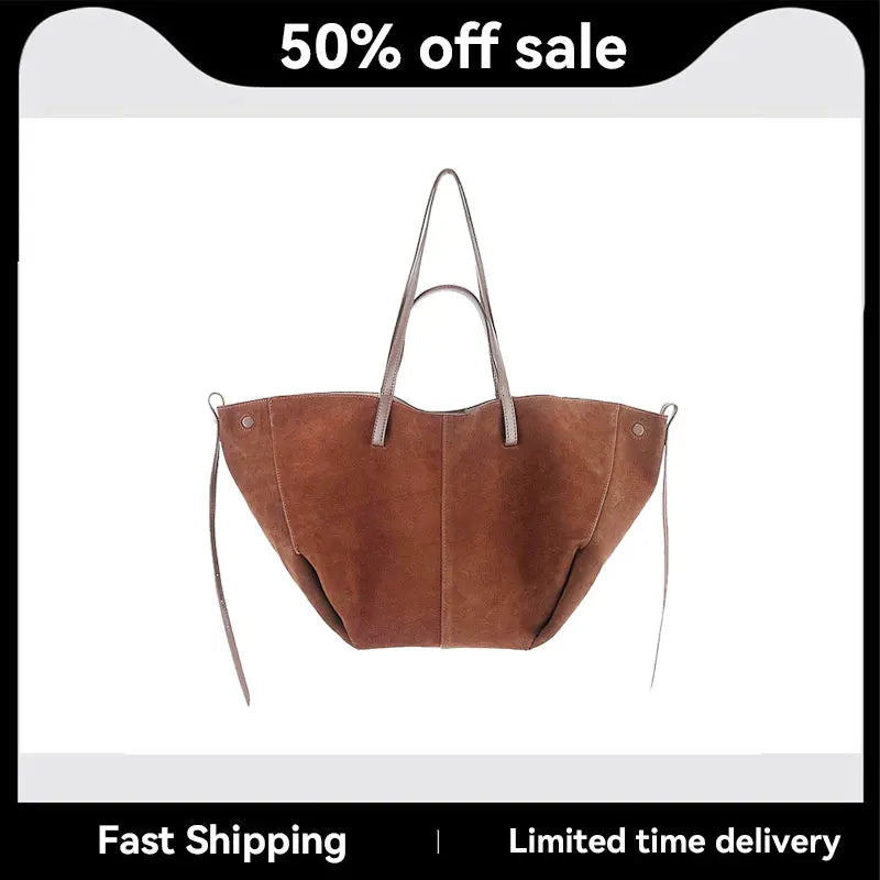 2025 NEW Suede wing bag retro single shoulder armpit bag French modern fashion large capacity commuting tote bag