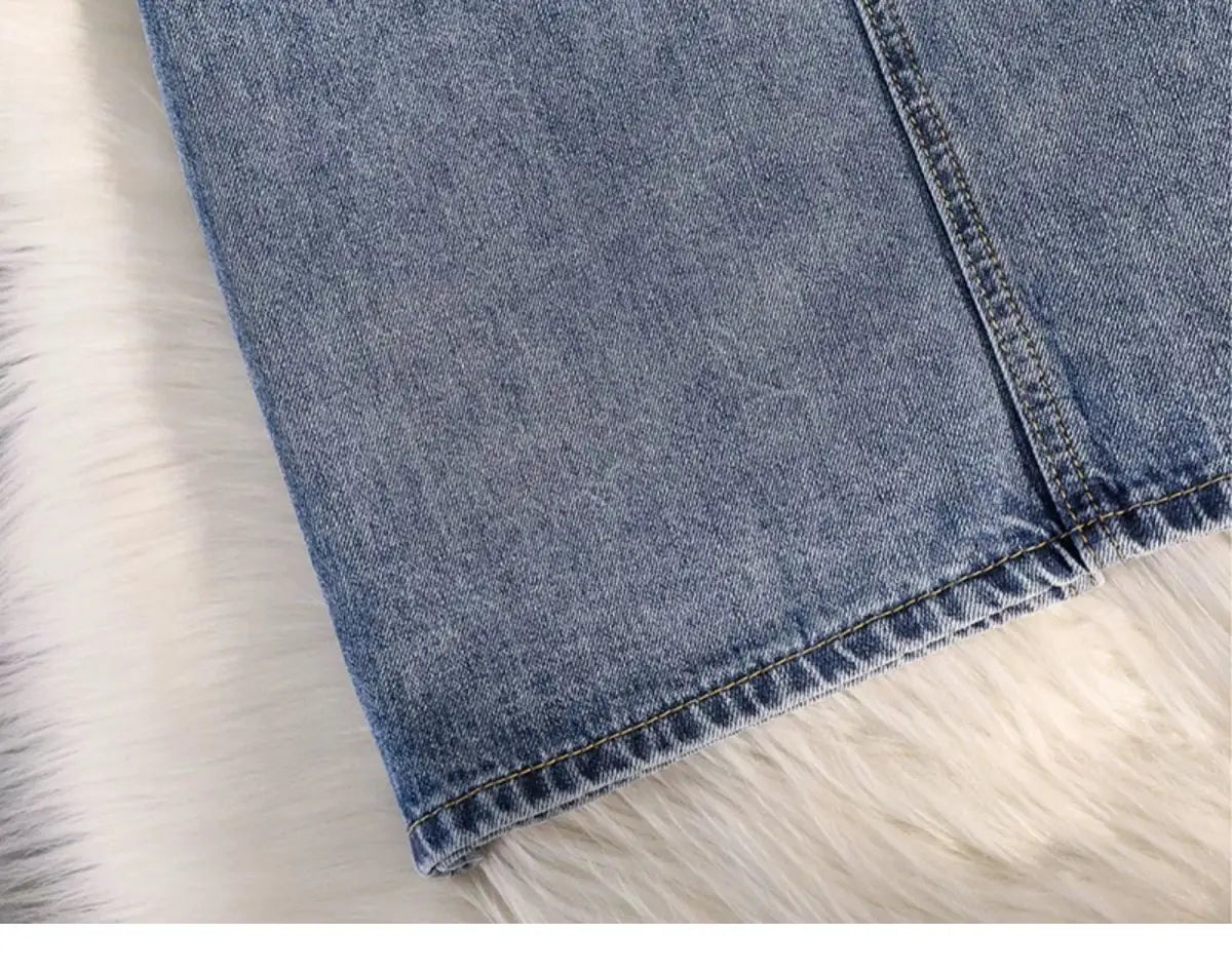 Fashion Denim Skirt Women's Summer High Waist Wrapped Hip Skirts Elastic Female Office Lady Elegant Casual Button Jean Clothing