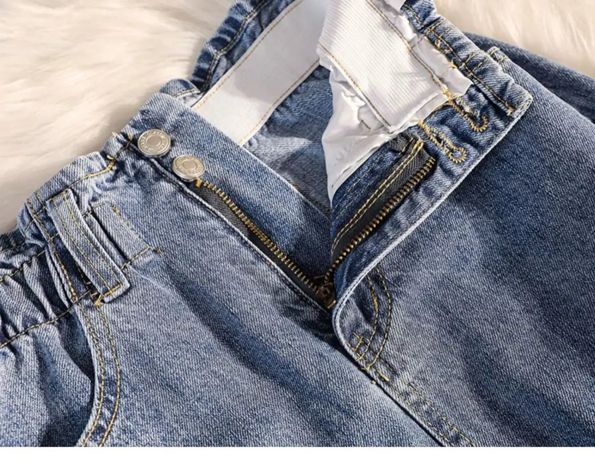 Fashion Denim Skirt Women's Summer High Waist Wrapped Hip Skirts Elastic Female Office Lady Elegant Casual Button Jean Clothing