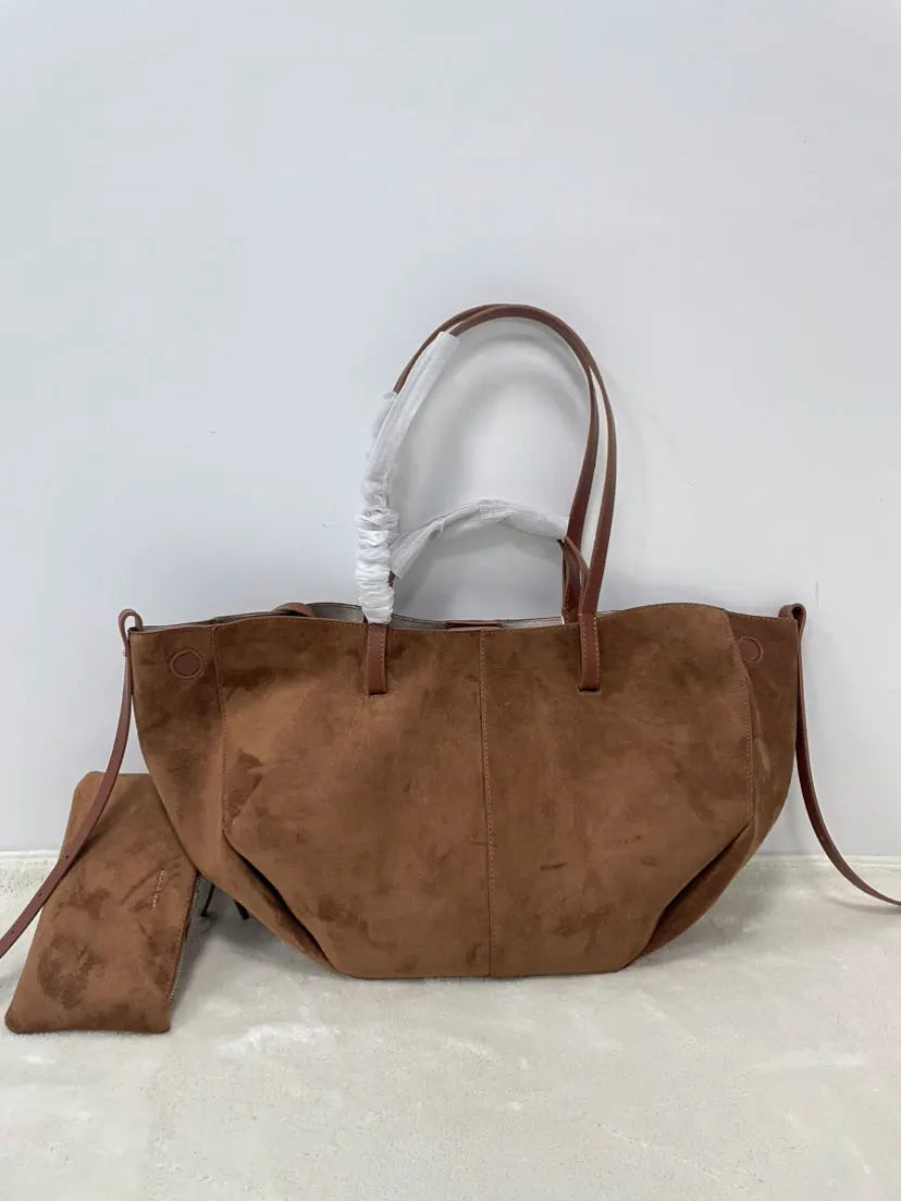 2025 NEW Suede wing bag retro single shoulder armpit bag French modern fashion large capacity commuting tote bag