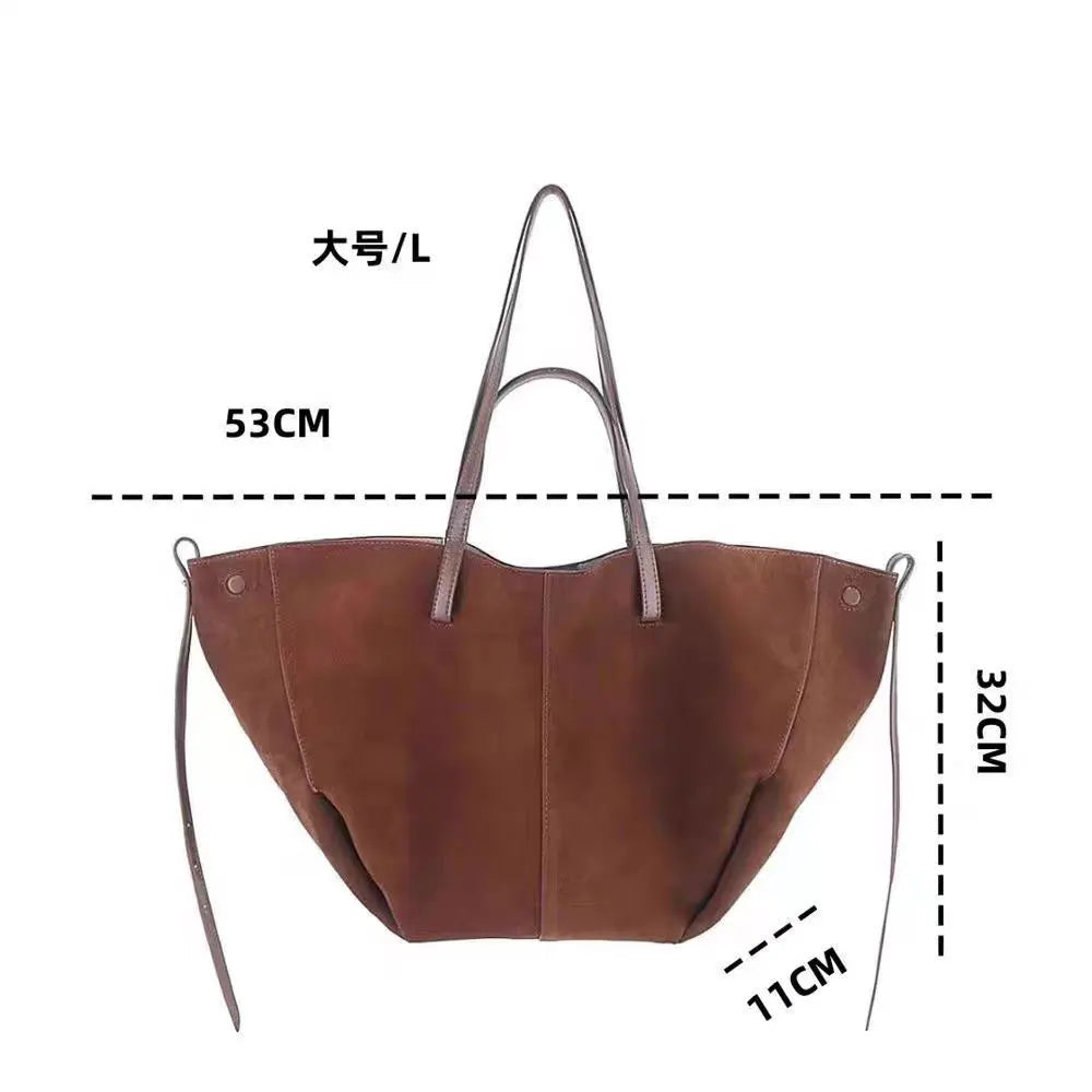 2025 NEW Suede wing bag retro single shoulder armpit bag French modern fashion large capacity commuting tote bag