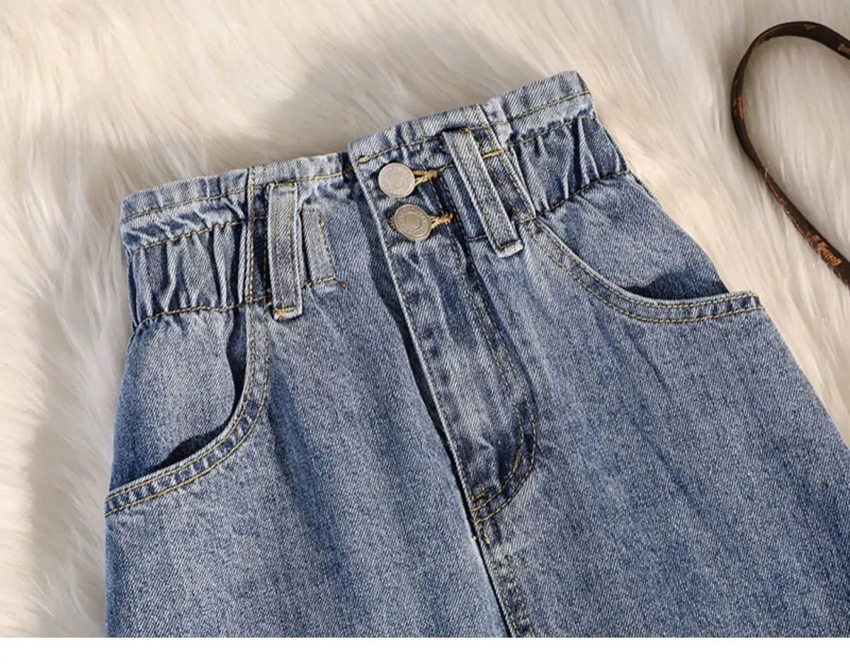 Fashion Denim Skirt Women's Summer High Waist Wrapped Hip Skirts Elastic Female Office Lady Elegant Casual Button Jean Clothing